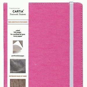 Cartia Pink Fabric 160pg Ruled Notebook